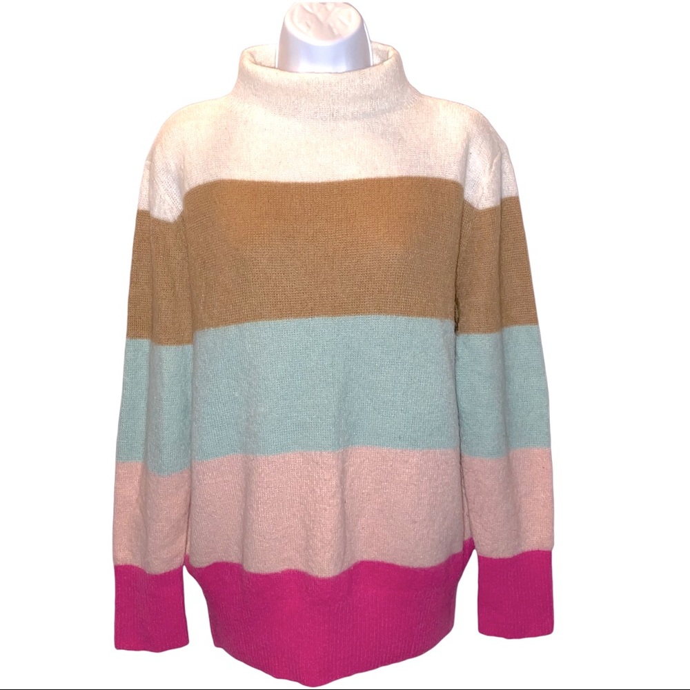 Lou & Gray block colored acrylic wool blend sweater size S.